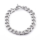 304 braccialetti con catene a cordolo in acciaio inossidabile e set di orecchini pendenti a cerchio huggie SJEW-JS01176-4