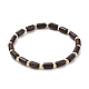 Bracelet extensible en perles de bois naturel BJEW-JB07091-1