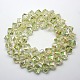 Full Rainbow Plated Crystal Glass Cube Beads Strands EGLA-F023-B01-2