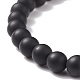 Bracelet extensible en perles rondes avec pierres précieuses naturelles BJEW-JB08648-6