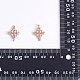 Copper plated gold+zircon square four petal flower connector DIY accessories JX598A-8