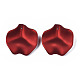 ゴム引きスタイルの不透明なアクリルパーツ  花びら  暗赤色  37.7x34.8x12mm  穴：1.7mm X-ACRP-T010-07-2