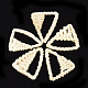 手作りリードケーン/ラタン編みペンダント  わらのイヤリングやネックレスを作るための  漂白  三角形  ベージュ  34~40x25~32x3~5mm WOVE-T006-141A-1