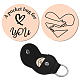 CREATCABIN 1 Set A Pocket Hug for You Token Palm Heart Pattern Long Distance Relationship Keepsake Keychain Stainless Steel Double Sided with PU Leather Keychain Gift for Family Friends 1.2Inch AJEW-CN0001-21S-1