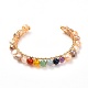 Perles de perles naturelles et perles de pierres précieuses mélangées bracelets de manchette pour femme fille cadeau BJEW-JB06826-02-1
