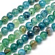 Dyed Natural Agate Faceted Round Beads Strands G-E268-18-1