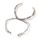 Fabrication de bracelets en cordon tressé en polyester réglable AJEW-JB00892-07-3