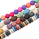 OLYCRAFT 190Pcs 8~12mm Natural Lava Beads Dyed Colorful Chakra Bead Strand Round Column Rice Flat Round Gemstone Loose Beads Energy Beads for Bracelet Necklace Jewelry Making - 4 Style G-OC0002-84-1