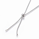 Adjustable 304 Stainless Steel Slider Necklaces MAK-L026-06A-P-3