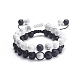 Ensemble de bracelets de perles tressées en howlite naturelle et en verre 2pcs 2 styles BJEW-TA00073-1