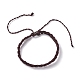 ナイロン糸編組コードブレスレット  女性のための幸運な調節可能なブレスレット  ココナッツブラウン  内径：2~4-3/4インチ（5.1~12.1cm） BJEW-JB07412-04-1