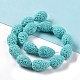 Dyed Synthetical Coral Teardrop Shaped Carved Flower Bud Beads Strands CORA-L009-04-4