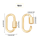 SUPERFINDINGS 6Pcs Brass Screw Carabiner Lock Charms Oval Keychain Clip Hook 10x20mm Real 18K Gold Plated Jewelry Carabiner Clasp for Necklaces Jewelry Making KK-FH0002-91-4
