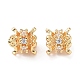 Brass Micro Pave Cubic Zirconia Spacer Beads KK-A189-16G-1