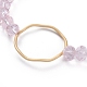 Faceted Rondelle Glass Beads Stretch Bracelets BJEW-JB04991-03-2
