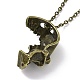 Retro Alloy Broken Half Skull Pendant Necklace for Men Women NJEW-B085-04B-3
