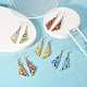 Glass Beaded Triangle Dangle Earrings EJEW-JE05255-4