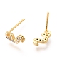 Brass Micro Pave Clear Cubic Zirconia Stud Earrings EJEW-O103-09G-2