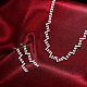真鍮ラインストーンの結婚式の花嫁のアクセサリー類セットを輝きます  音符のネックレスとピアス  銀色のメッキ  クリスタル  16.1インチ  51x12mm SJEW-BB15895-7