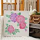 Fingerinspire roses dessin peinture pochoirs modèles (11.8x11.8 pouce) plastique rose pochoirs décoration carré fleur pochoirs pour peinture sur bois DIY-WH0172-389-4