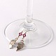 Tibetan Style Heart with Love Wine Glass Charms AJEW-JO00023-3