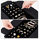 FINGERINSPIRE Black Velvet Jewellery Roll Portable Travel Jewelry Roll Organizer Jewelry Storage Roll Bag Daily Jewelries Carrying Pouch for Necklaces AJEW-WH0347-28-4