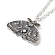 Alloy Moon Phase Moth Pendant Necklace X-NJEW-G056-04AS-1