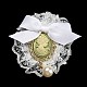 Broche à nœud papillon en dentelle de polyester classique romantique pour femmes JEWB-B011-02A-1