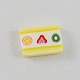 Gelbe Farbe Rechteck Polymer Clay Nagelkunstdekoration für Mode Nagelpflege X-CLAY-Q132-52-2