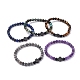 Bracelets extensibles en perles mélangées de pierres précieuses naturelles BJEW-JB05026-1