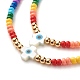 Set di braccialetti regolabili con perline intrecciate malocchio BJEW-JB07523-4