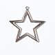 Antico colore argento in lega di Natale ciondoli stelle X-PALLOY-AD-77867-AS-2