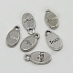 Antique Silver Tibetan Style Message Charms TIBEP-X0051-NF-1