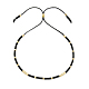 ガラスシード ビーズ スライダー ブレスレット  調節可能なブレスレット  ブラック  サイズなし JA6389-2-1