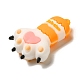 猫の足跡PVCプラスチック漫画大きなペンダント  DIYキーチェーン作成用  オレンジ  55x34x15mm  穴：4mm PVC-G005-02A-2