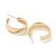 Brass Ring Stud Earrings EJEW-K264-08G-2