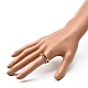 女性のためのガラスシードビーズリング  真鍮製指輪  カラフル  usサイズ9（18.9mm） RJEW-TA00009-3