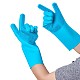シリコン食器洗い手袋  手袋を拭く手洗い  クリーニングブラシ付  ドジャーブルー  340x160mm AJEW-TA0016-04B-7