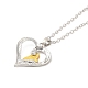Heart with Word Best Wishes Zinc Alloy Pendant Necklaces for Christmas NJEW-M203-02A-GP-2