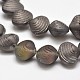 Frosted Electroplate Glass Shell Beads Strands EGLA-M002-C01-1