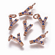 Brass Micro Pave Cubic Zirconia Charms ZIRC-L070-38Y-RG-1