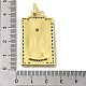 エナメルを使用した真鍮マイクロパヴェキュービックジルコニアペンダント  タロット  ダークオレンジ  39x22.5x3mm  穴：5x3mm KK-H458-03G-07-3