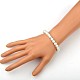 Glass Pearl Round Beads Stretch Bracelets BJEW-JB01544-01-3