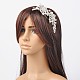 ウエディングヘアアクセサリー  花の合金ラインストーンブライダル装飾的な髪をくし  鉄の櫛で  銀  クリスタル  150x55mm OHAR-R099-17-4