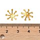 アイアン製ビーズキャップ  マルチ花弁  花  ゴールドカラー  11x3mm  穴：1.5mm IFIN-P016-07G-3
