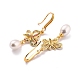 Pendientes colgantes de mariposa con perlas de imitación y brillantes circonitas cúbicas para ella ZIRC-C025-31G-2