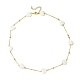 3 collane a catena a maglie con perline di conchiglia naturale in stile 3 con catene portacavi in ottone dorato NJEW-TA00120-5