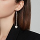 Boucles d'oreilles pendantes avec chaînes en strass en laiton et strass EJEW-TA00195-4
