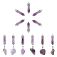 SUNNYCLUE 1 Box 30Pcs 2 Styles Natural Amethyst Pendants Bullet Gemstone Charms Irregular Amethyst Charm Bead with Brass Loops for Necklaces Bracelets Earring Jewelry Making Starter Supplies G-SC0001-55-1
