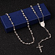 201 Stainless Steel Rosary Bead Necklaces NJEW-L427-22P-1